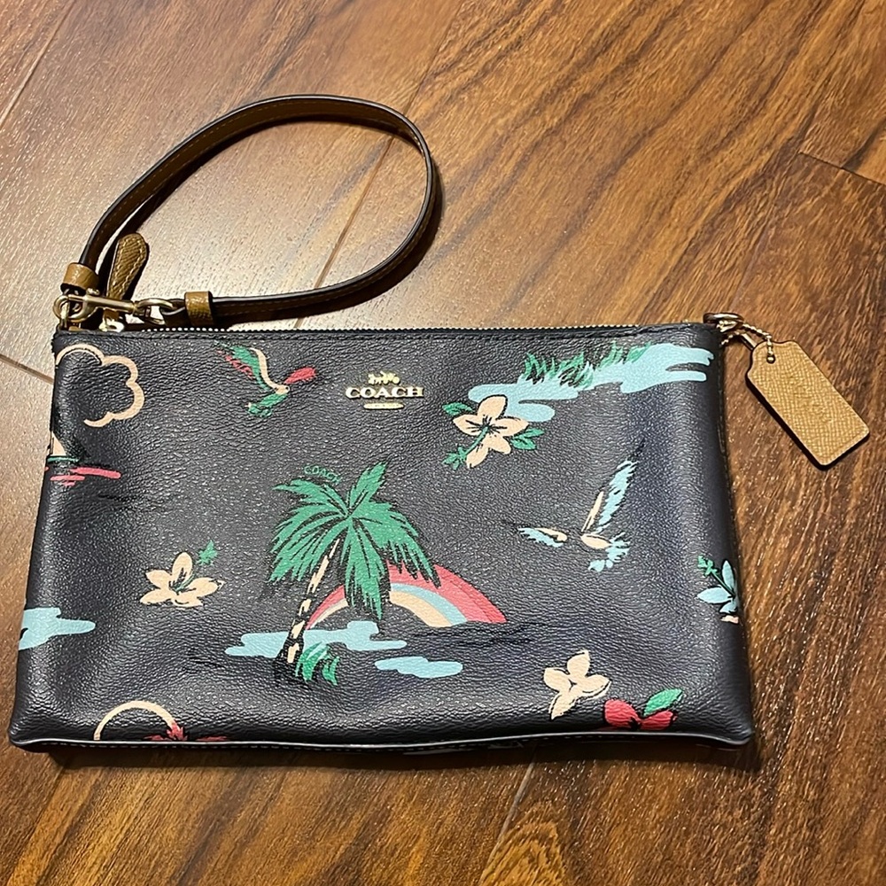 Coach Hawaiian Print Large Wristlet